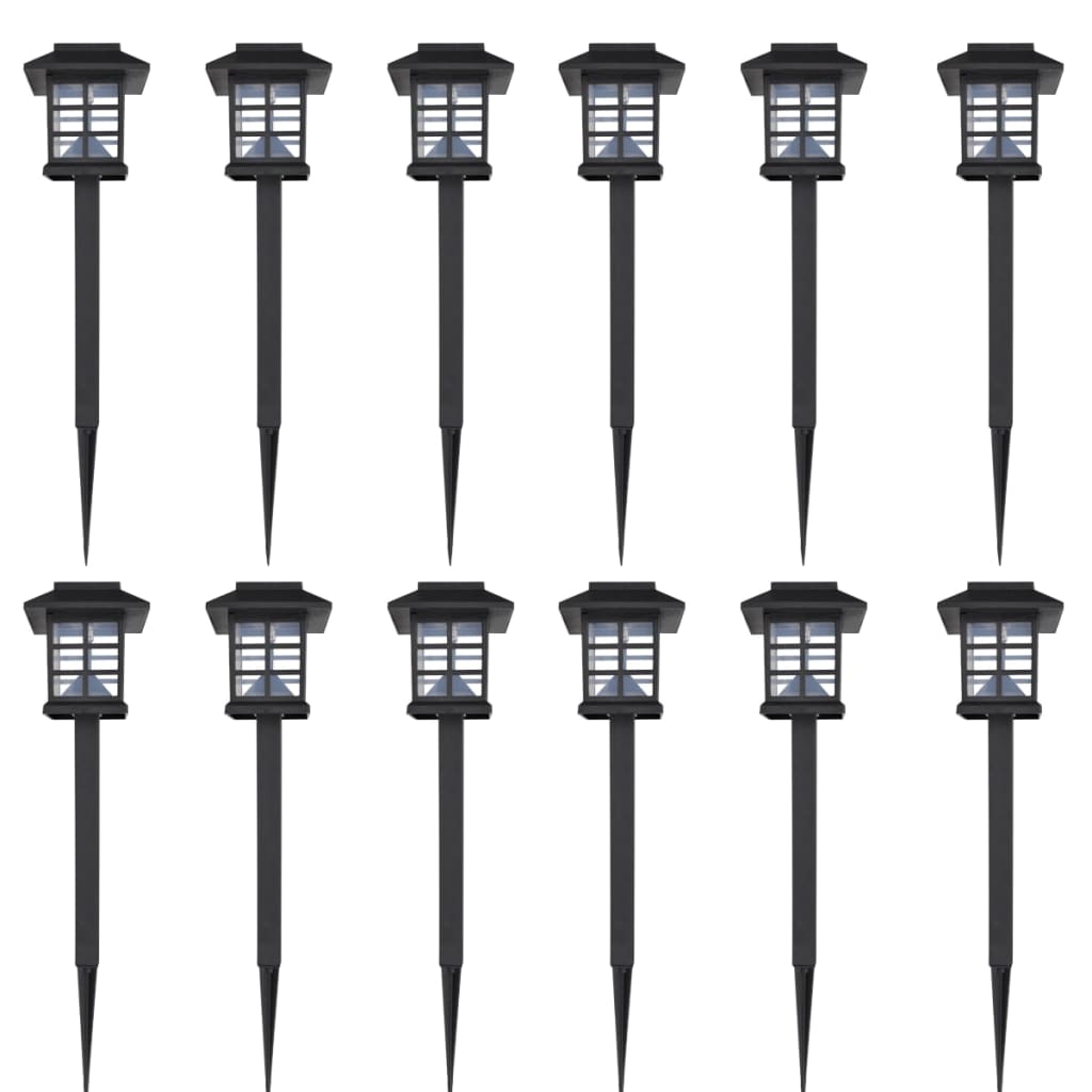 12-delige LED-tuinverlichtingsset solar met pin 8,6x8,6x38 cm Buitenverlichting | Creëer jouw Trendy Thuis | Gratis bezorgd & Retour | Trendy.nl