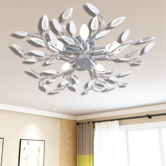 Plafondlamp met kristallen bladeren van acryl 5xE14 wit Plafondlampen | Creëer jouw Trendy Thuis | Gratis bezorgd & Retour | Trendy.nl