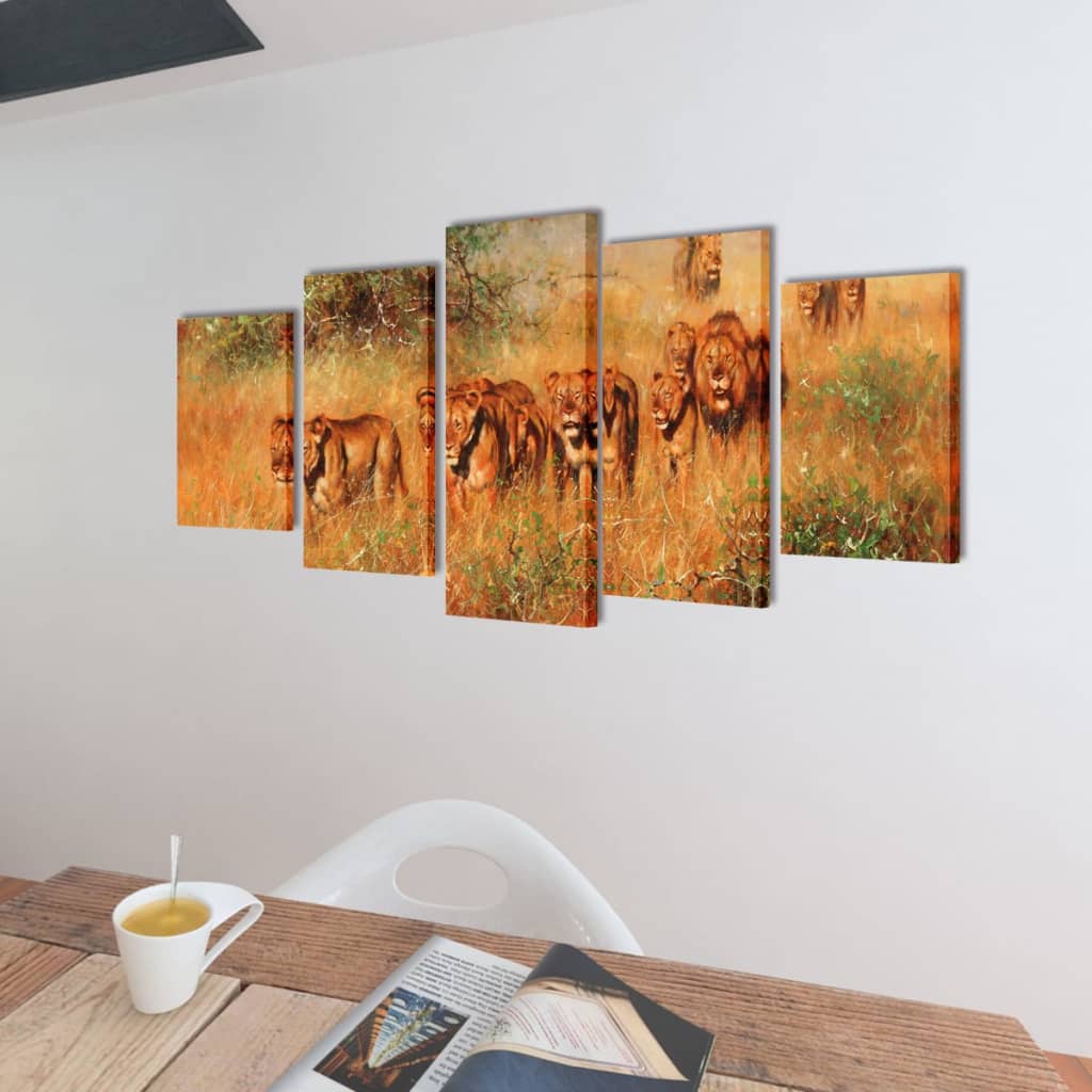 Canvas muurdruk set leeuw 100 x 50 cm Posters, prenten & kunstwerken | Creëer jouw Trendy Thuis | Gratis bezorgd & Retour | Trendy.nl