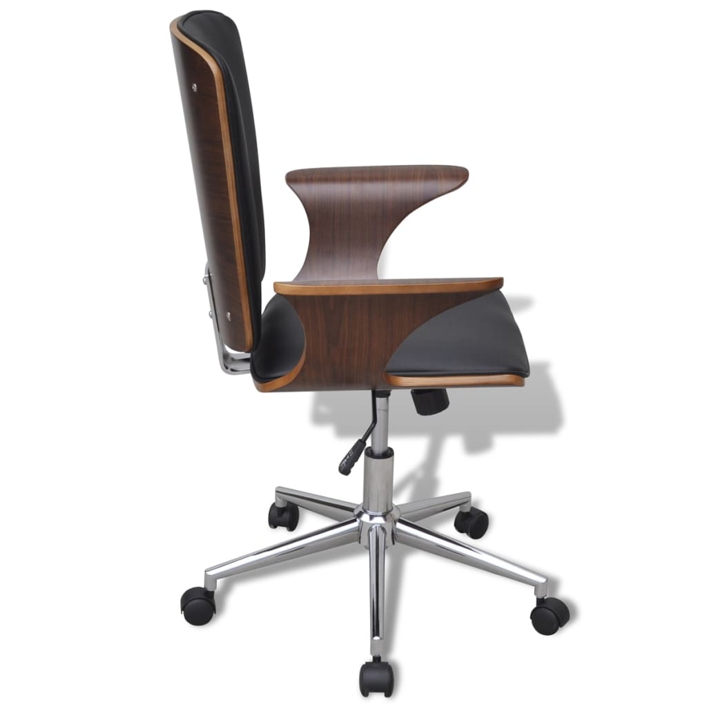 Kantoorstoel draaibaar gebogen hout en kunstleer Bureaustoelen | Creëer jouw Trendy Thuis | Gratis bezorgd & Retour | Trendy.nl