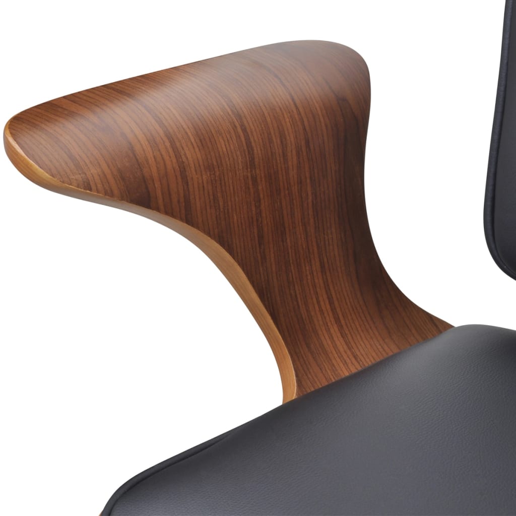 Kantoorstoel draaibaar gebogen hout en kunstleer