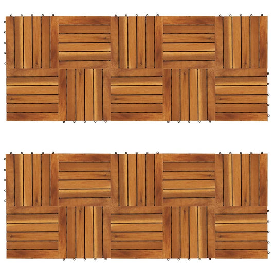 Terrastegels verticaal patroon 30 x 30 cm Acacia set van 20 Vloeren | Creëer jouw Trendy Thuis | Gratis bezorgd & Retour | Trendy.nl