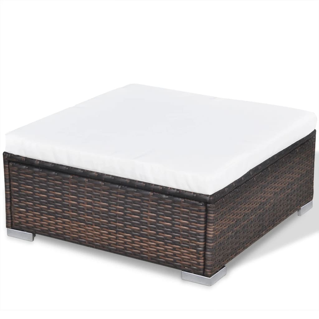 10-delige Loungeset met kussens poly rattan bruin Tuinsets | Creëer jouw Trendy Thuis | Gratis bezorgd & Retour | Trendy.nl