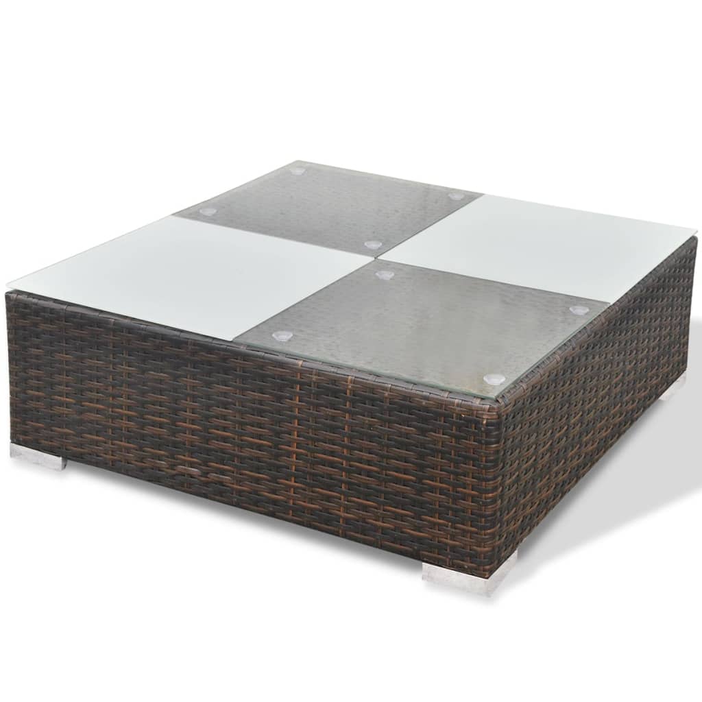 10-delige Loungeset met kussens poly rattan bruin Tuinsets | Creëer jouw Trendy Thuis | Gratis bezorgd & Retour | Trendy.nl