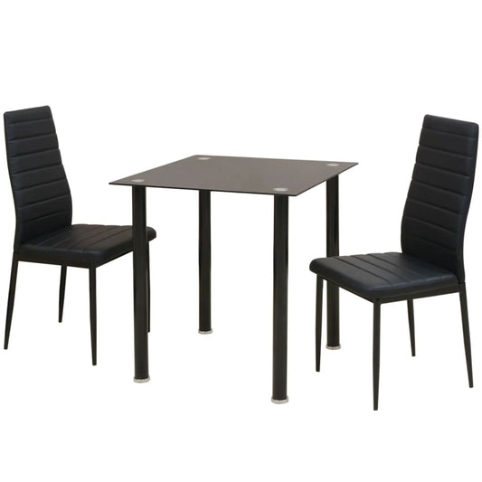 Trendy Eetkamerset tafel en stoel zwart 3-delig Eetkamersets | Creëer jouw Trendy Thuis | Gratis bezorgd & Retour | Trendy.nl