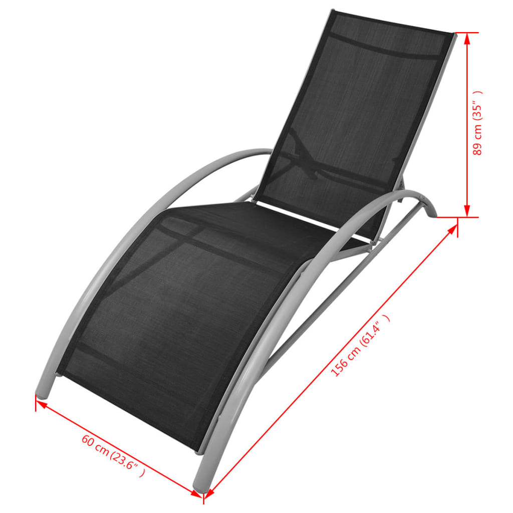 Ligbed aluminium zwart Ligstoelen | Creëer jouw Trendy Thuis | Gratis bezorgd & Retour | Trendy.nl
