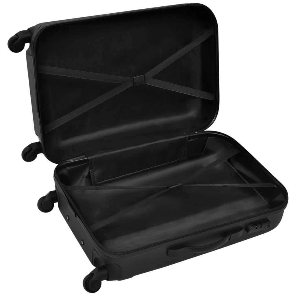 3-delige Kofferset hard 45,5/55/66 cm zwart Koffers | Creëer jouw Trendy Thuis | Gratis bezorgd & Retour | Trendy.nl