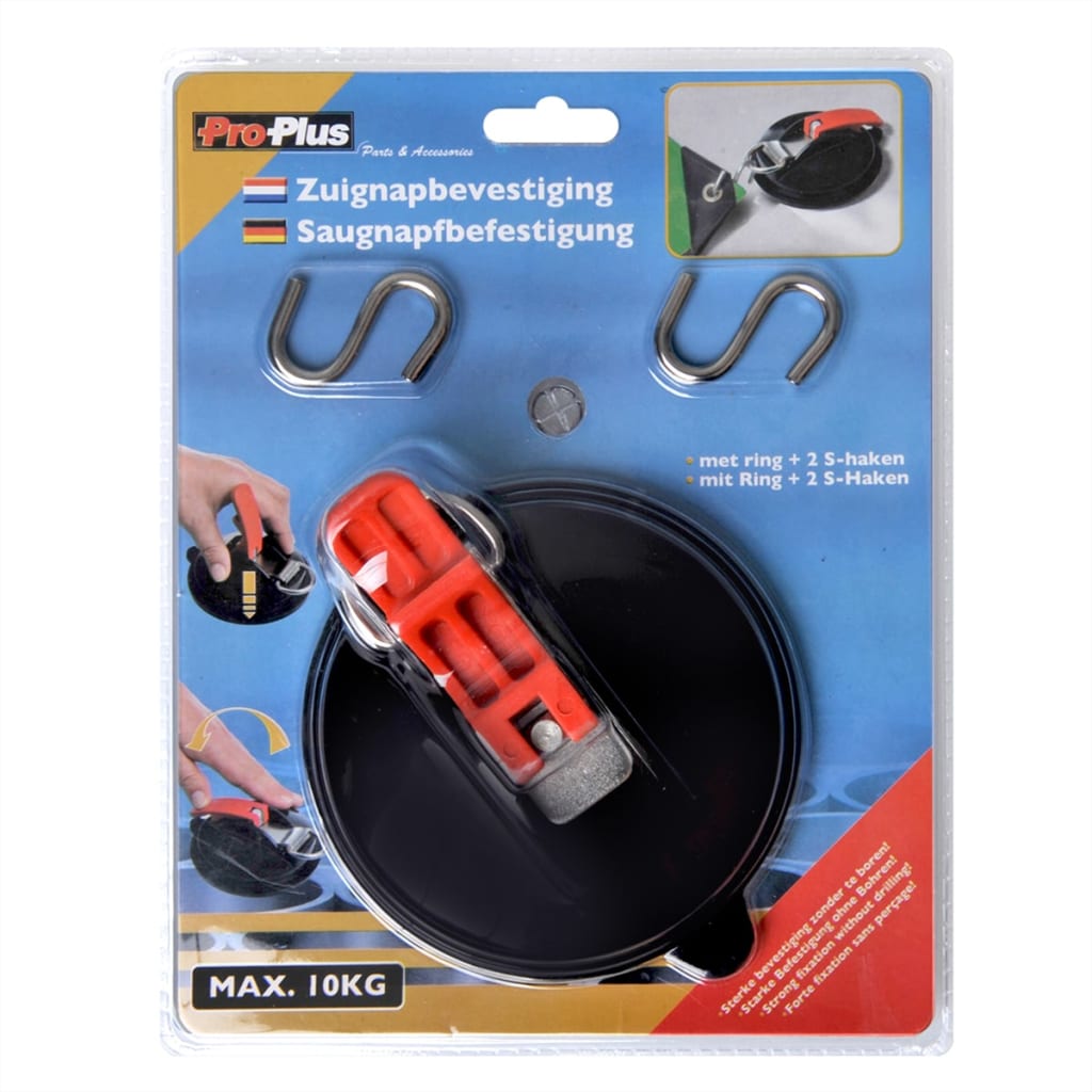 ProPlus zuignapbevestiging met ring en 2 S-haken 758082 Tentstokken & haringen | Creëer jouw Trendy Thuis | Gratis bezorgd & Retour | Trendy.nl