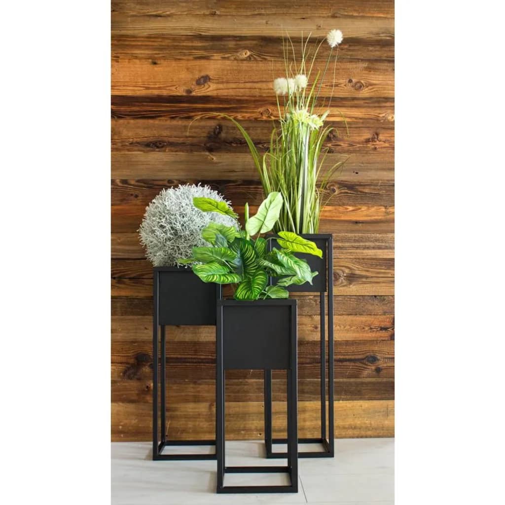 H&S Collection Bloempot op standaard 50 cm metaal zwart Bloempotten & plantenbakken | Creëer jouw Trendy Thuis | Gratis bezorgd & Retour | Trendy.nl