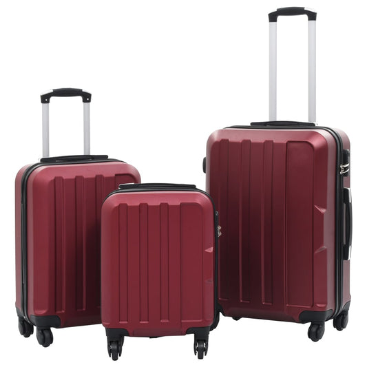 3-delige Harde kofferset ABS wijnrood Koffers | Creëer jouw Trendy Thuis | Gratis bezorgd & Retour | Trendy.nl
