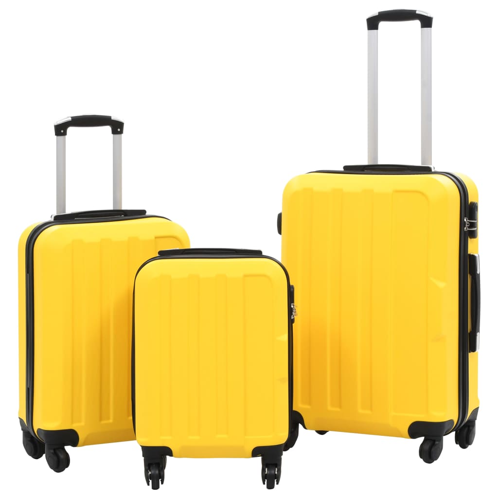 3-delige Harde kofferset ABS geel Koffers | Creëer jouw Trendy Thuis | Gratis bezorgd & Retour | Trendy.nl