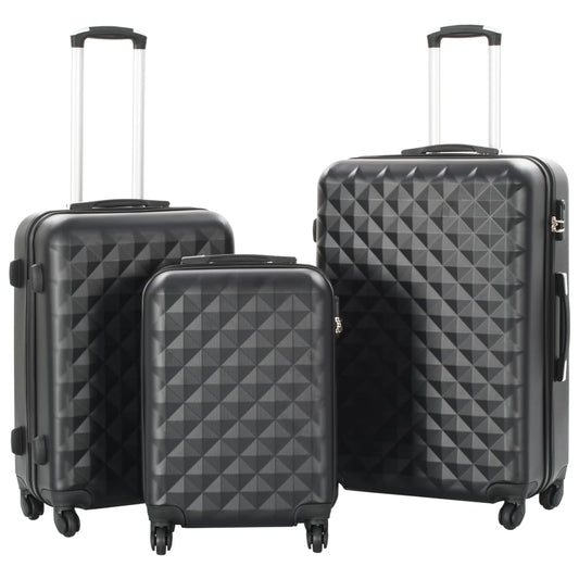 3-delige Harde kofferset ABS zwart Koffers | Creëer jouw Trendy Thuis | Gratis bezorgd & Retour | Trendy.nl