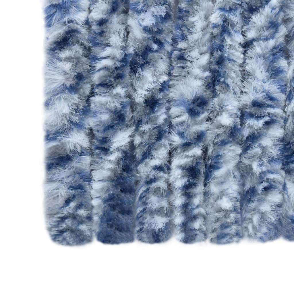 Vliegengordijn 56x185 cm chenille blauw, wit en zilver Raamhorren | Creëer jouw Trendy Thuis | Gratis bezorgd & Retour | Trendy.nl