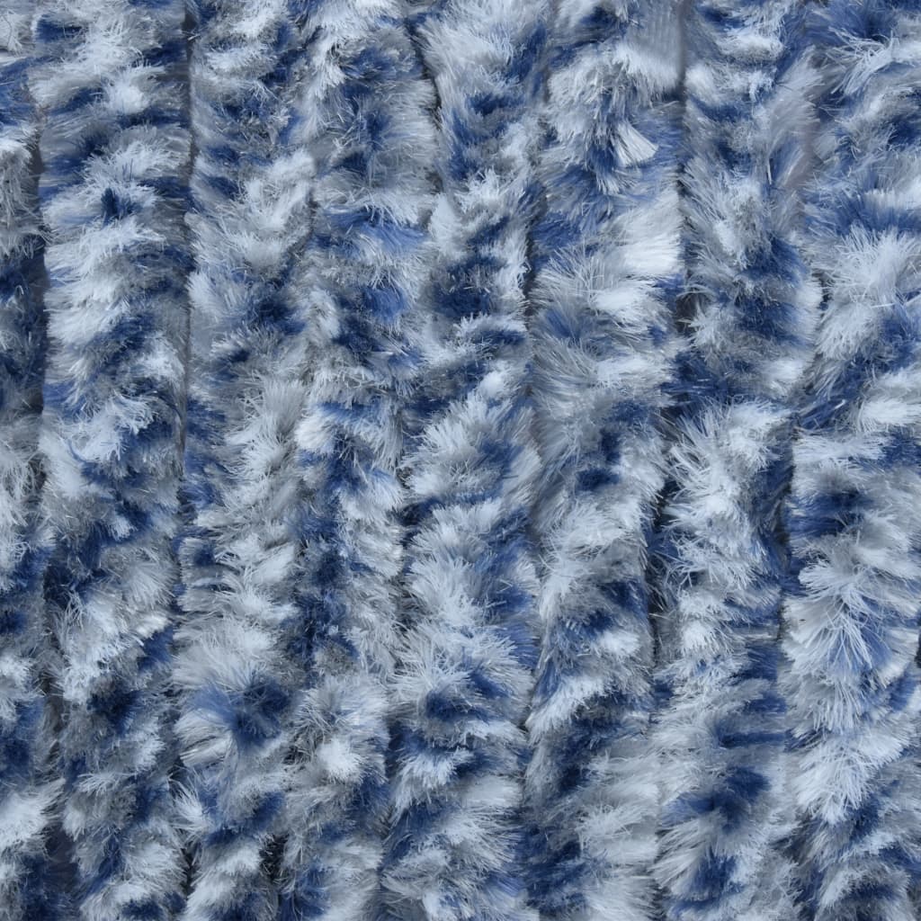 Vliegengordijn 100x220 cm chenille blauw, wit en zilver Raamhorren | Creëer jouw Trendy Thuis | Gratis bezorgd & Retour | Trendy.nl