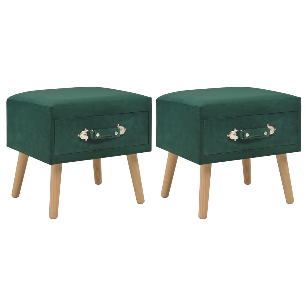 Nachtkastjes 2 st 40x35x40 cm fluweel groen Nachtkastjes | Creëer jouw Trendy Thuis | Gratis bezorgd & Retour | Trendy.nl