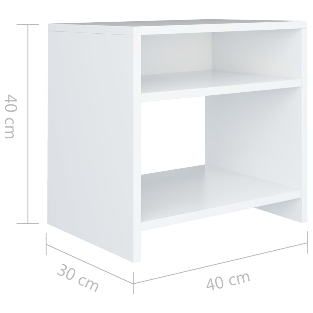 Nachtkastje 40x30x40 cm bewerkt hout wit Nachtkastjes | Creëer jouw Trendy Thuis | Gratis bezorgd & Retour | Trendy.nl
