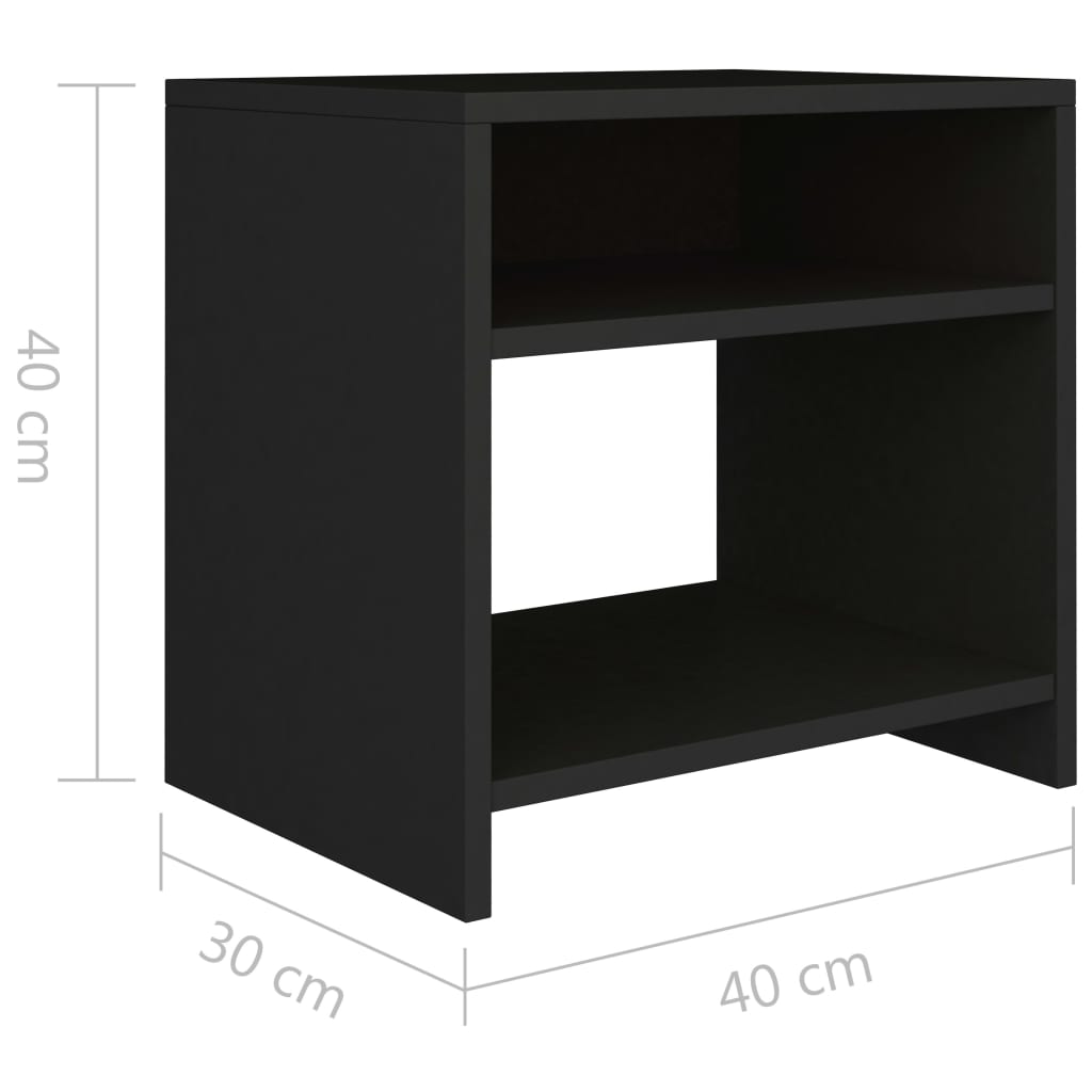Nachtkastje 40x30x40 cm bewerkt hout zwart Nachtkastjes | Creëer jouw Trendy Thuis | Gratis bezorgd & Retour | Trendy.nl