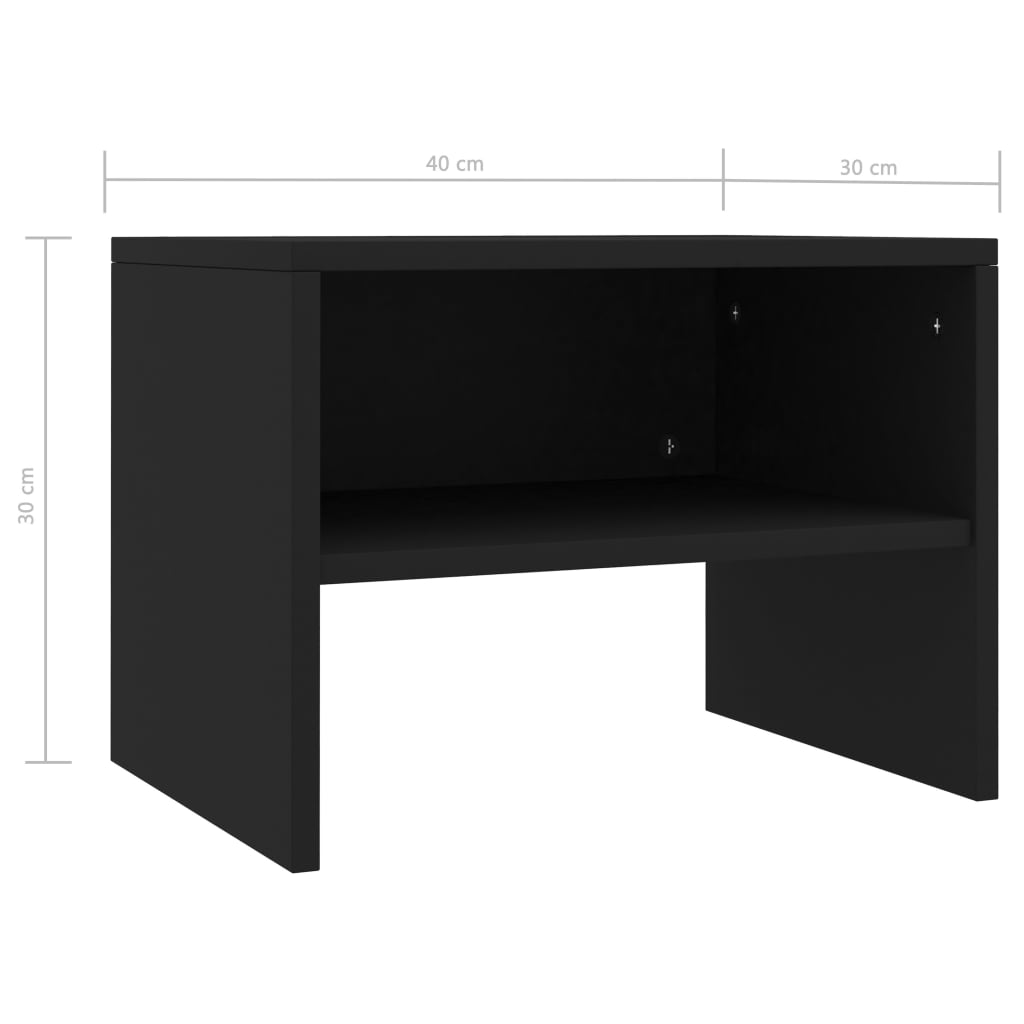 Nachtkastje 40x30x30 cm bewerkt hout zwart Nachtkastjes | Creëer jouw Trendy Thuis | Gratis bezorgd & Retour | Trendy.nl