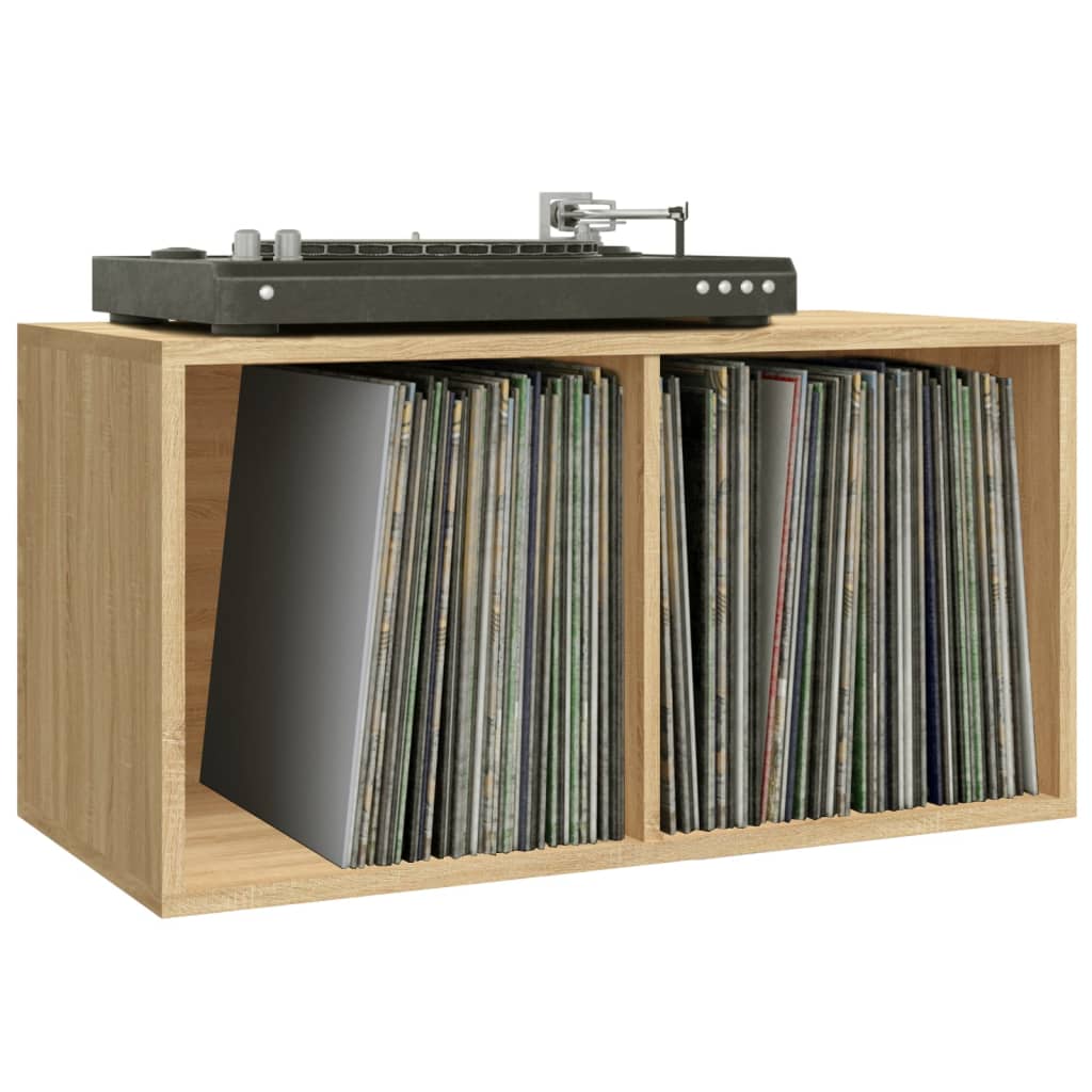 Opbergbox voor LP's 71x34x36 cm bewerkt hout sonoma eikenkleur Cd- & dvd-kasten | Creëer jouw Trendy Thuis | Gratis bezorgd & Retour | Trendy.nl