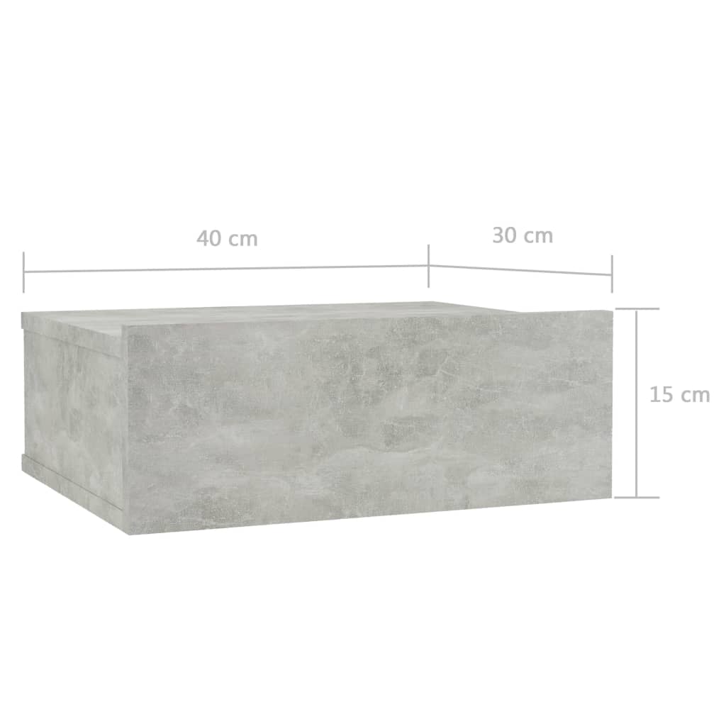 Nachtkastje zwevend 40x30x15 cm bewerkt hout betongrijs Nachtkastjes | Creëer jouw Trendy Thuis | Gratis bezorgd & Retour | Trendy.nl