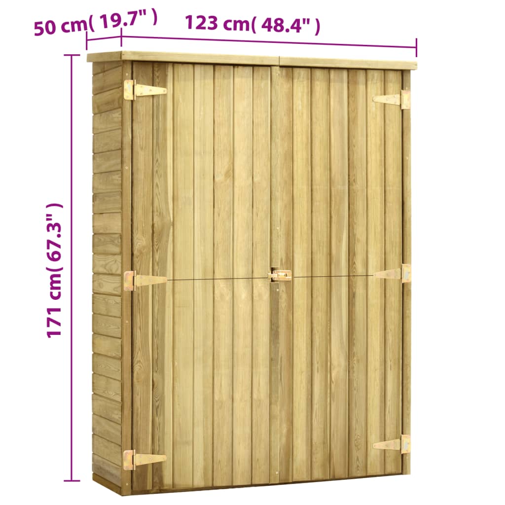 Tuinschuur 123x50x171 cm geïmpregneerd grenenhout