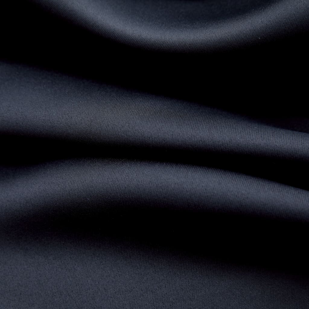 Gordijn verduisterend met metalen ringen 2 st 140x175 cm zwart Gordijnen & vitrages | Creëer jouw Trendy Thuis | Gratis bezorgd & Retour | Trendy.nl