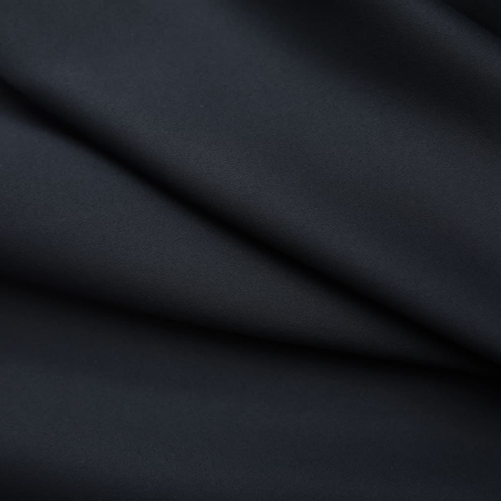 Gordijnen verduisterend met haken 2 st 140x245 cm zwart Gordijnen & vitrages | Creëer jouw Trendy Thuis | Gratis bezorgd & Retour | Trendy.nl