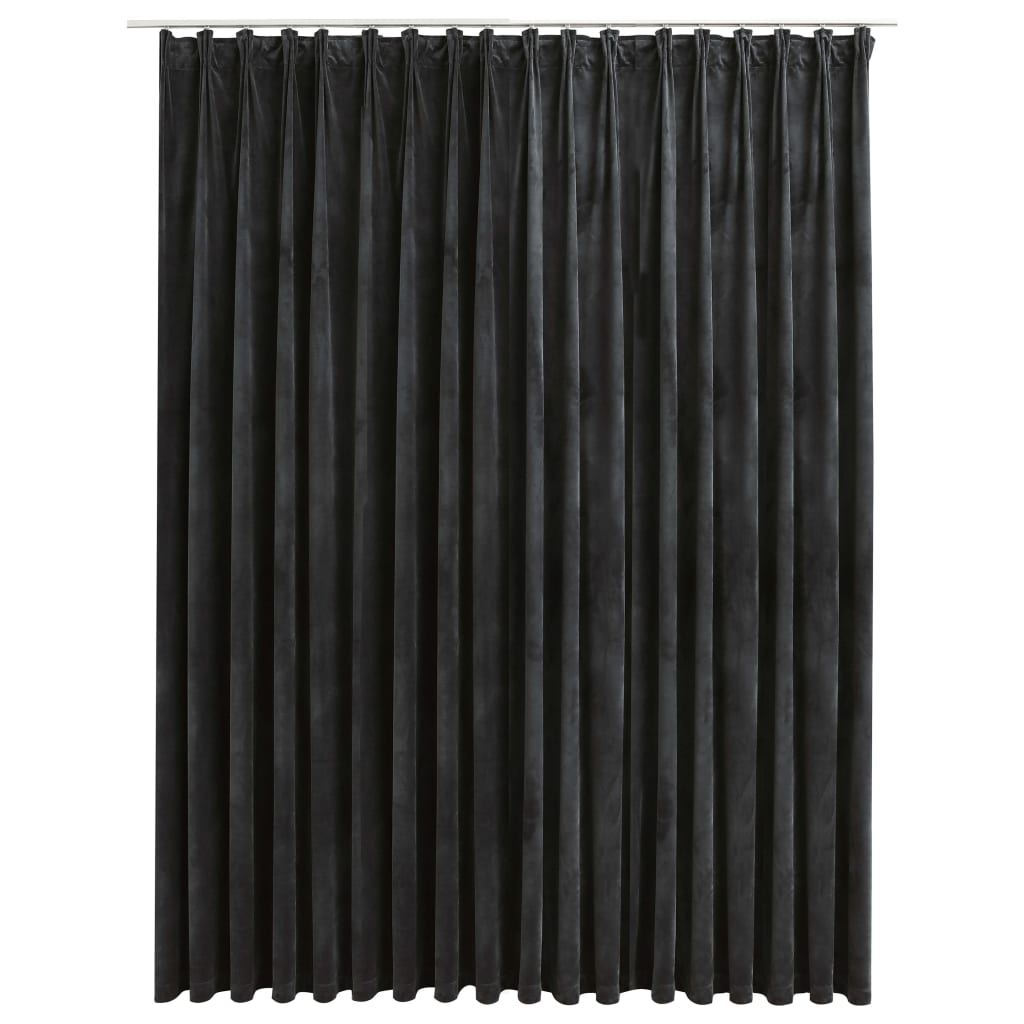 Gordijn verduisterend met haken 290x245 cm fluweel antraciet Gordijnen & vitrages | Creëer jouw Trendy Thuis | Gratis bezorgd & Retour | Trendy.nl