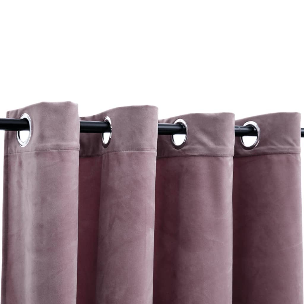 Gordijnen verduisterend met ringen 2 st 140x175 cm fluweel roze Gordijnen & vitrages | Creëer jouw Trendy Thuis | Gratis bezorgd & Retour | Trendy.nl