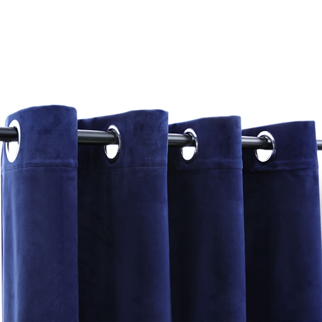 Gordijn verduisterend met ringen 2 st 140x175 cm fluweel blauw Gordijnen & vitrages | Creëer jouw Trendy Thuis | Gratis bezorgd & Retour | Trendy.nl