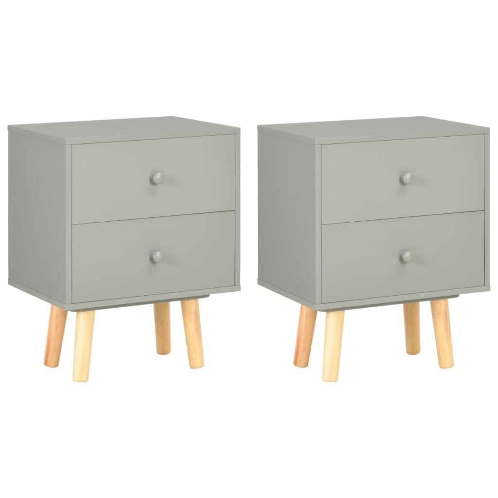 Nachtkastjes 2 st 40x30x50 cm massief grenenhout grijs Nachtkastjes | Creëer jouw Trendy Thuis | Gratis bezorgd & Retour | Trendy.nl