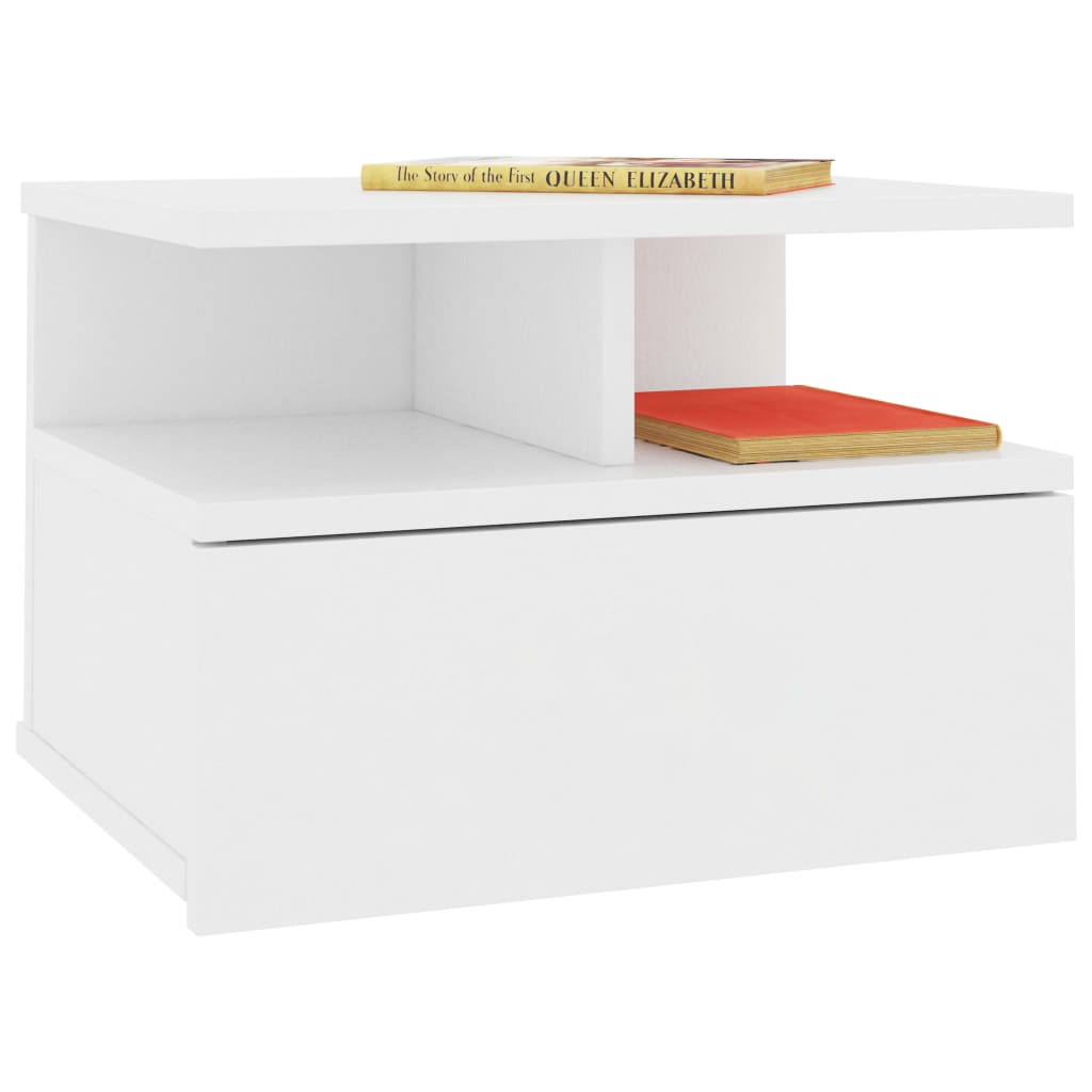 Nachtkastje zwevend 40x31x27 cm bewerkt hout wit Nachtkastjes | Creëer jouw Trendy Thuis | Gratis bezorgd & Retour | Trendy.nl