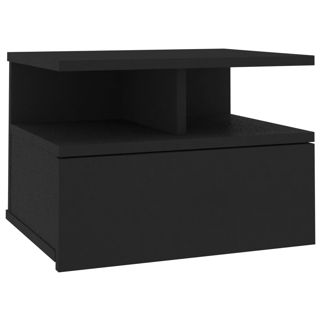 Nachtkastje zwevend 40x31x27 cm bewerkt hout zwart Nachtkastjes | Creëer jouw Trendy Thuis | Gratis bezorgd & Retour | Trendy.nl