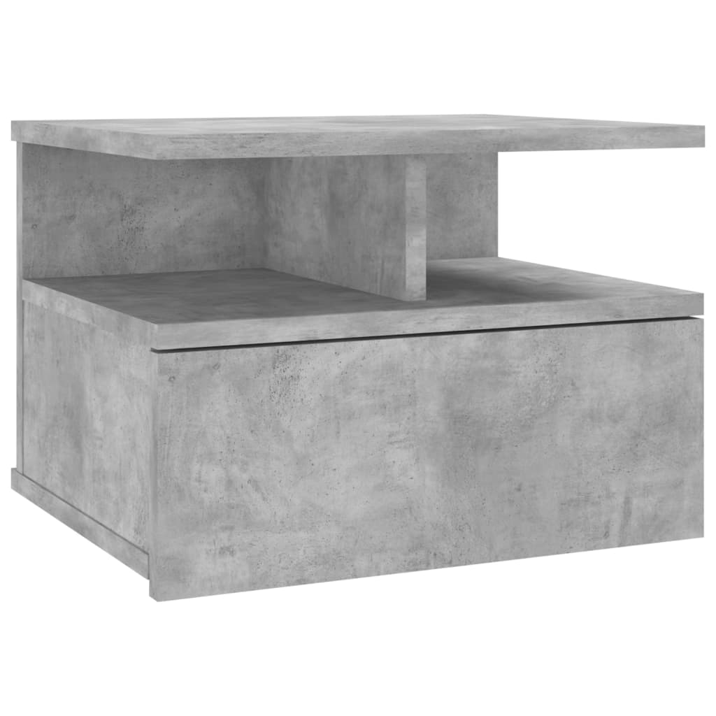 Nachtkastje zwevend 40x31x27 cm bewerkt hout betongrijs Nachtkastjes | Creëer jouw Trendy Thuis | Gratis bezorgd & Retour | Trendy.nl