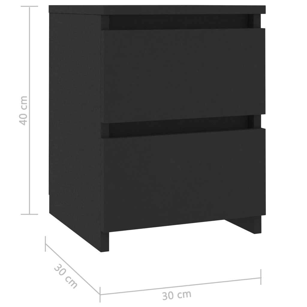 Nachtkastjes 2 st 30x30x40 cm bewerkt hout zwart Nachtkastjes | Creëer jouw Trendy Thuis | Gratis bezorgd & Retour | Trendy.nl