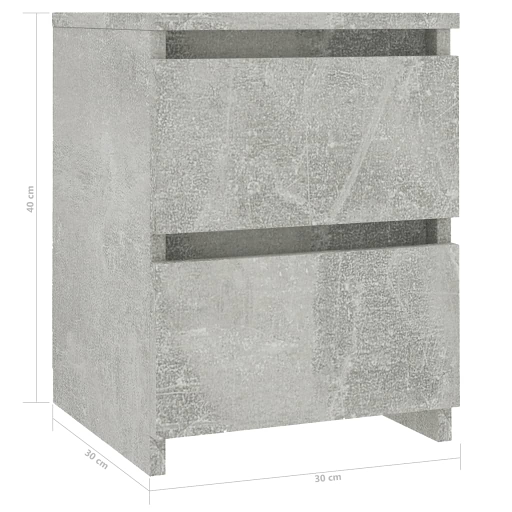Nachtkastje 30x30x40 cm bewerkt hout betongrijs Nachtkastjes | Creëer jouw Trendy Thuis | Gratis bezorgd & Retour | Trendy.nl