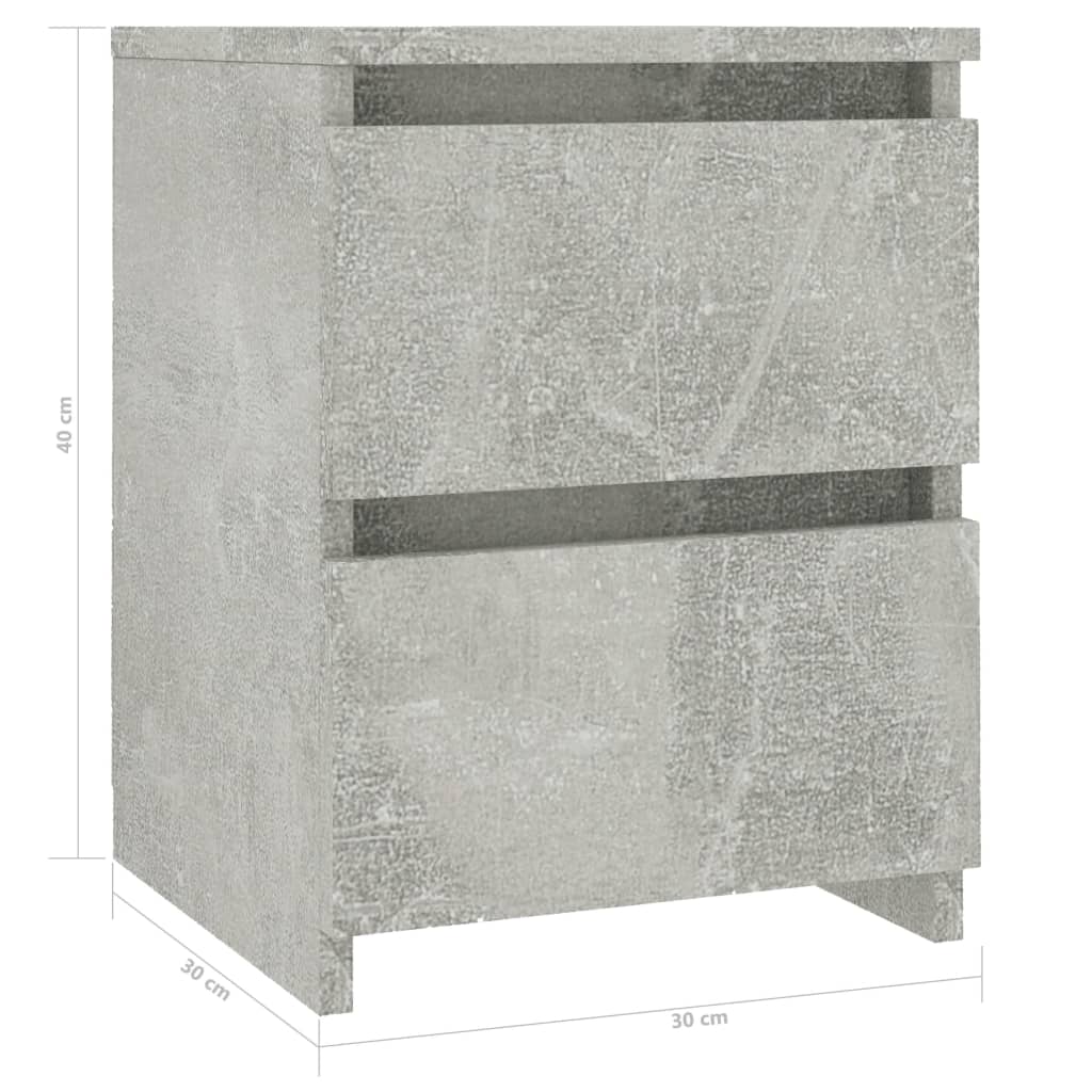 Nachtkastjes 2 st 30x30x40 cm bewerkt hout betongrijs Nachtkastjes | Creëer jouw Trendy Thuis | Gratis bezorgd & Retour | Trendy.nl