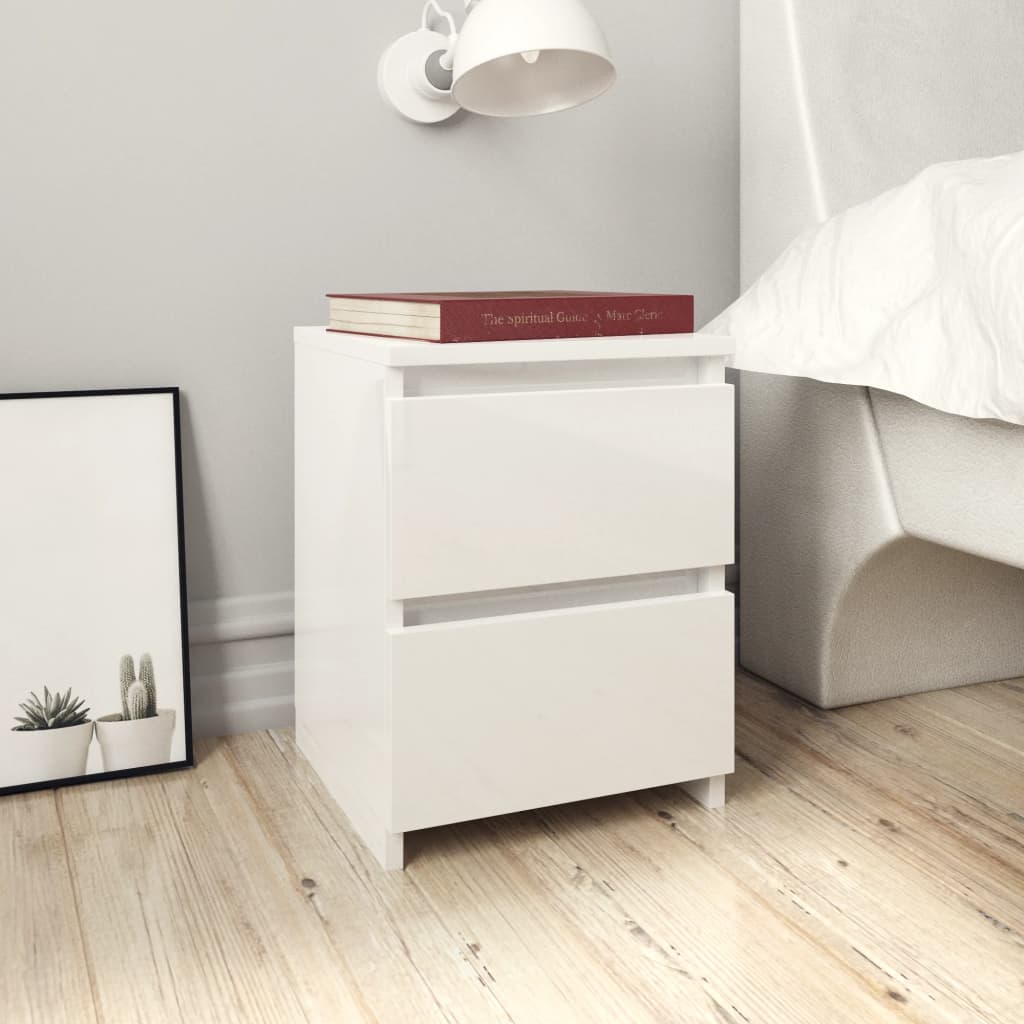 Nachtkastje 30x30x40 cm bewerkt hout hoogglans wit Nachtkastjes | Creëer jouw Trendy Thuis | Gratis bezorgd & Retour | Trendy.nl