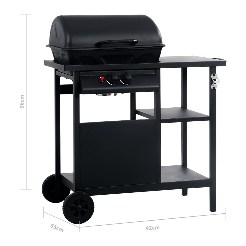 Trendy Gasbarbecue met 3-laags zijtafel zwart Barbecues | Creëer jouw Trendy Thuis | Gratis bezorgd & Retour | Trendy.nl
