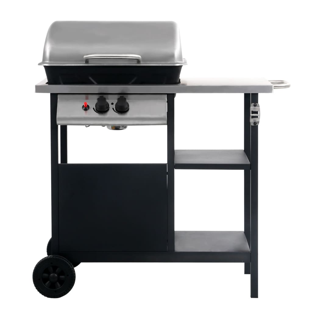 Trendy Gasbarbecue met 3-laags zijtafel zwart en zilverkleurig Barbecues | Creëer jouw Trendy Thuis | Gratis bezorgd & Retour | Trendy.nl
