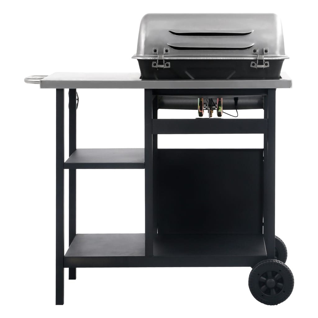 Trendy Gasbarbecue met 3-laags zijtafel zwart en zilverkleurig Barbecues | Creëer jouw Trendy Thuis | Gratis bezorgd & Retour | Trendy.nl