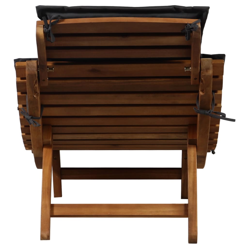 Ligstoel met kussen massief acaciahout donkergrijs Ligstoelen | Creëer jouw Trendy Thuis | Gratis bezorgd & Retour | Trendy.nl