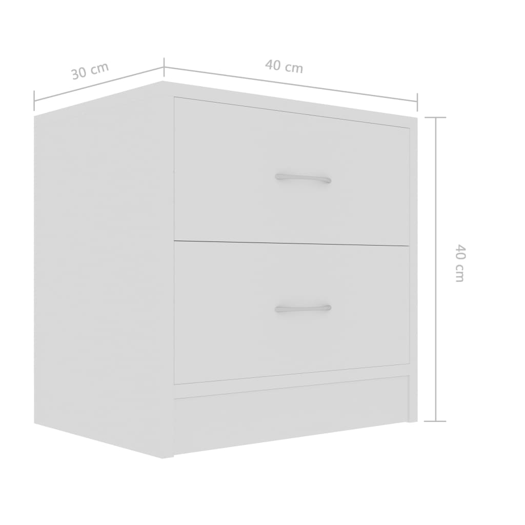 Nachtkastje 40x30x40 cm bewerkt hout wit Nachtkastjes | Creëer jouw Trendy Thuis | Gratis bezorgd & Retour | Trendy.nl