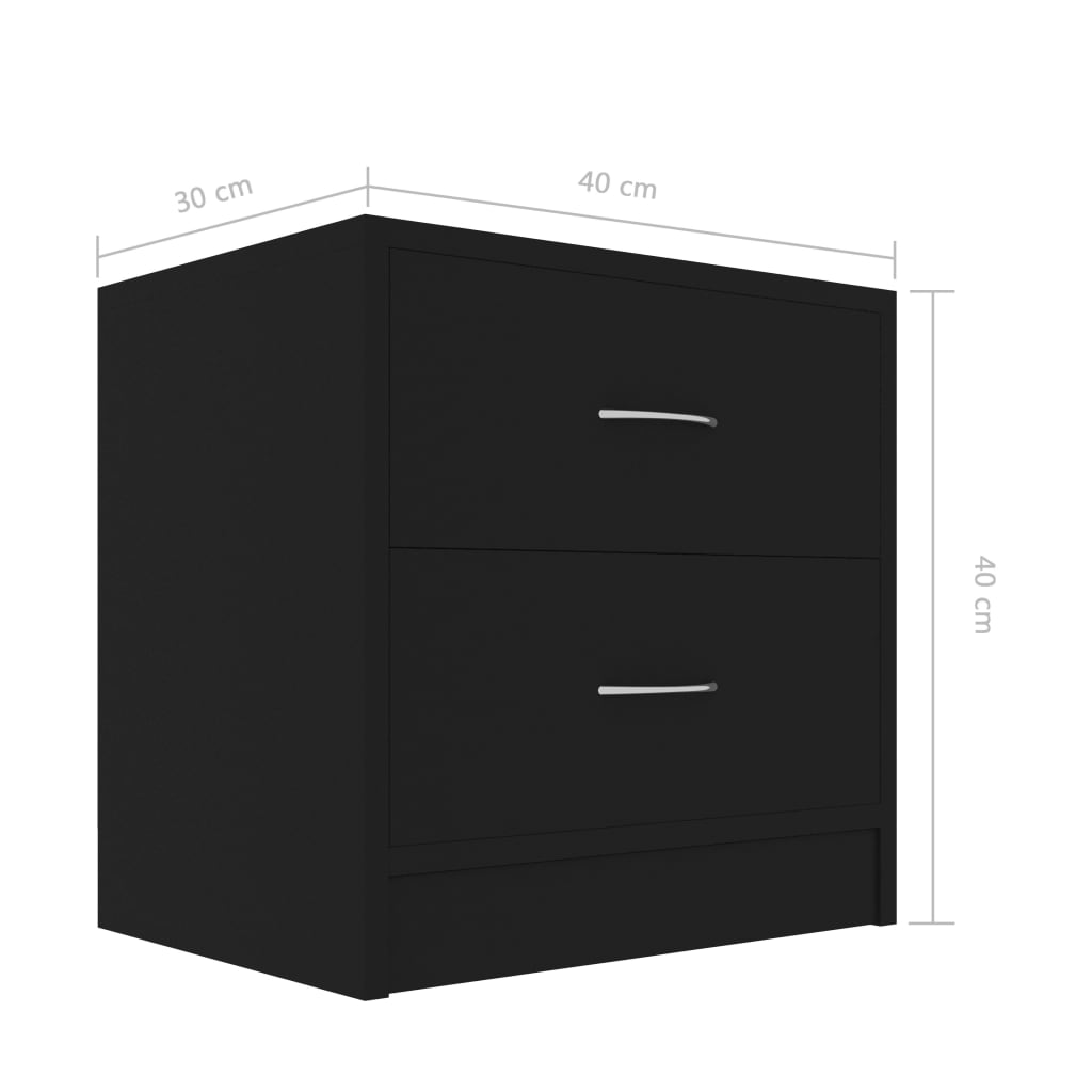 Nachtkastjes 2 st 40x30x40 cm spaanplaat zwart Nachtkastjes | Creëer jouw Trendy Thuis | Gratis bezorgd & Retour | Trendy.nl