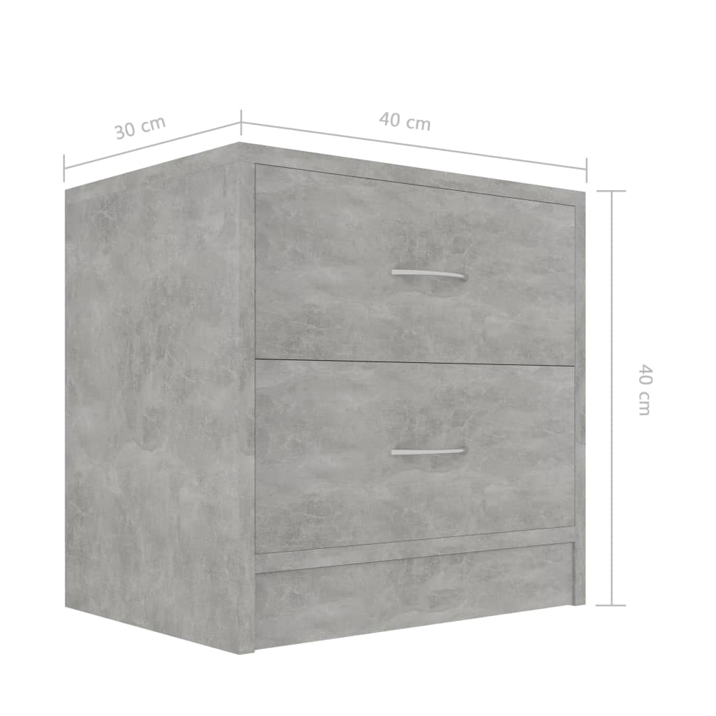 Nachtkastje 40x30x40 cm spaanplaat betongrijs Nachtkastjes | Creëer jouw Trendy Thuis | Gratis bezorgd & Retour | Trendy.nl