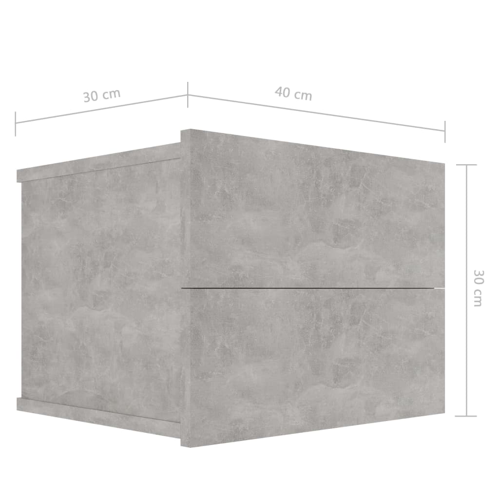 Nachtkastje 40x30x30 cm spaanplaat betongrijs Nachtkastjes | Creëer jouw Trendy Thuis | Gratis bezorgd & Retour | Trendy.nl
