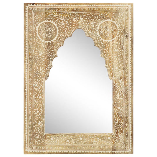 Spiegel handgeschilderd 40x55 cm massief mangohout Spiegels | Creëer jouw Trendy Thuis | Gratis bezorgd & Retour | Trendy.nl