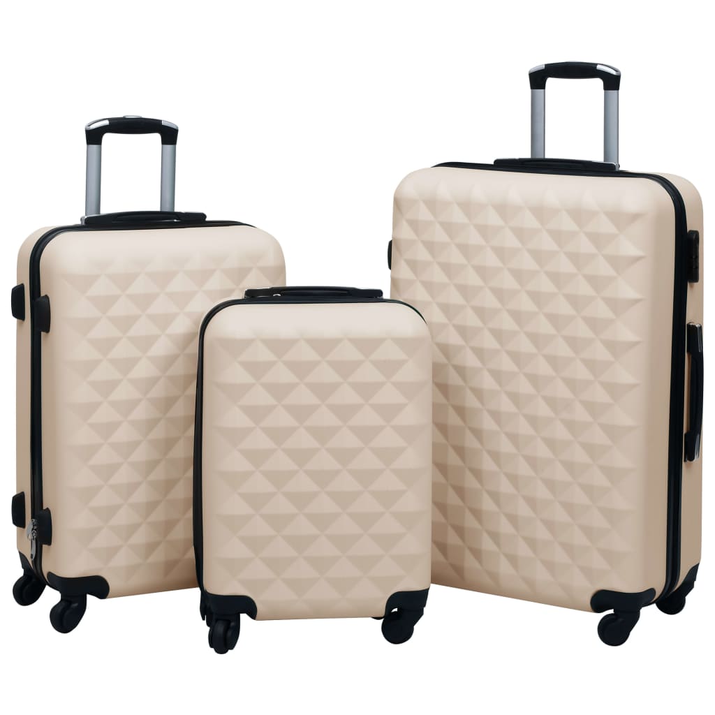 3-delige Harde kofferset ABS goudkleurig Koffers | Creëer jouw Trendy Thuis | Gratis bezorgd & Retour | Trendy.nl