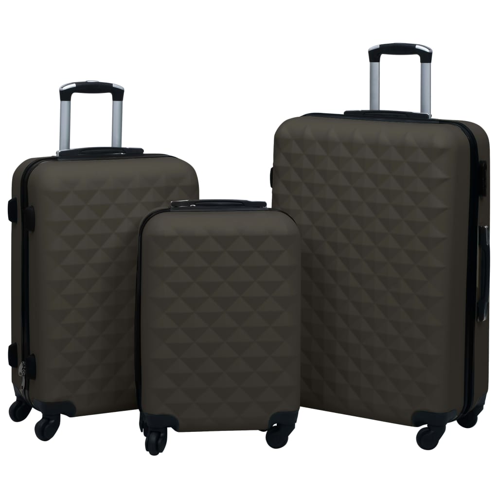 3-delige Harde kofferset ABS antraciet Koffers | Creëer jouw Trendy Thuis | Gratis bezorgd & Retour | Trendy.nl