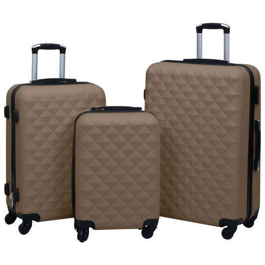 3-delige Harde kofferset ABS bruin Koffers | Creëer jouw Trendy Thuis | Gratis bezorgd & Retour | Trendy.nl